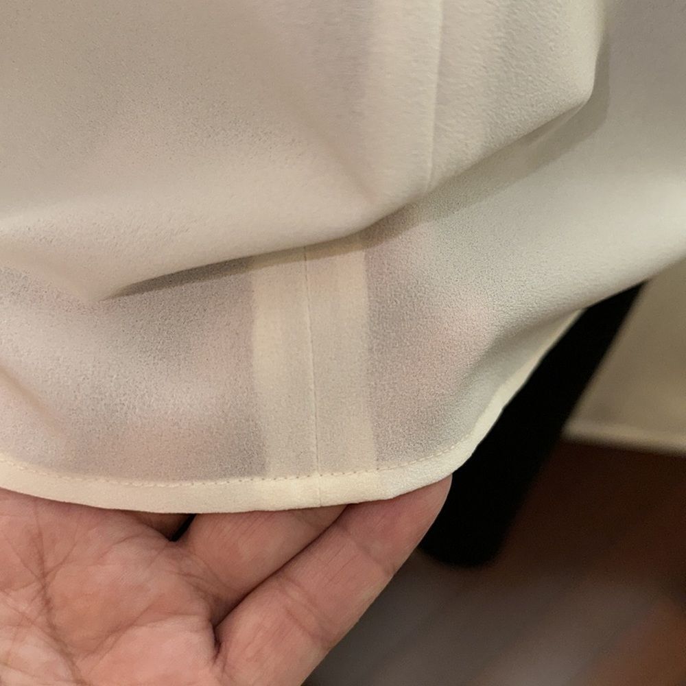 J. Crew 4 Ivory Scoop Neck Sheer Sleeveless Blouse Shell - Picture 7 of 12